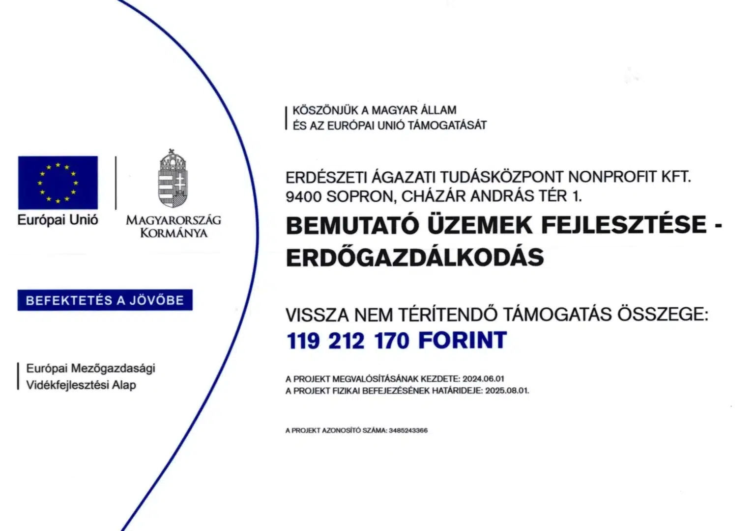 VP1-1.2.1-23 Bemutató üzemek támogatása – projekt logó